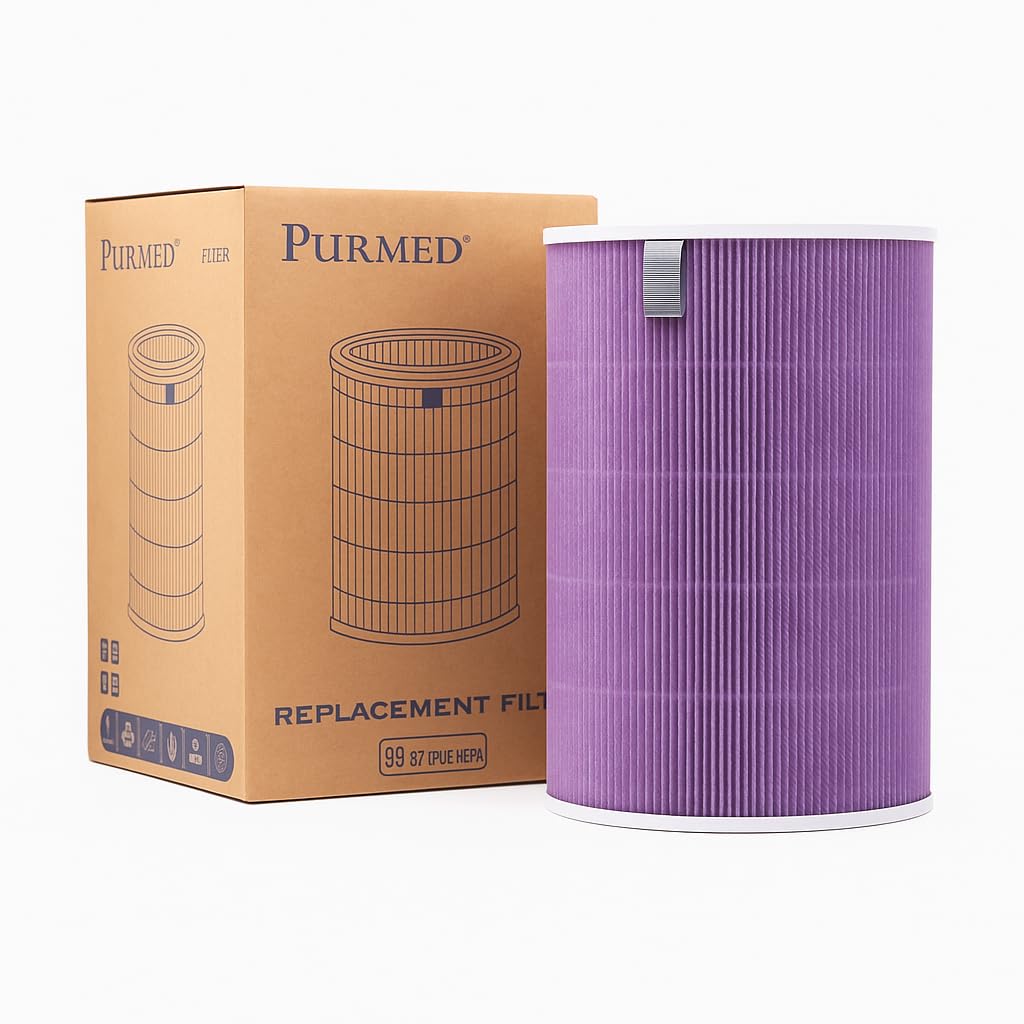 Purmed Xiaomi Smart Air Purifier 4 Lite Uyumlu Mor HEPA Filtre | Toz, Alerjen ve PM2.5 Giderici | Yüksek Verimli Hava Temizleyici Filtresi