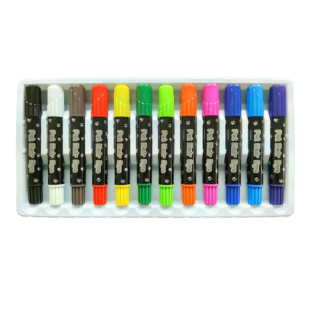 Pinafresa Pet Marker Pen Disposable Pet Hair Dye Easy to Clean Colored Pet Specific for Dogs Cats