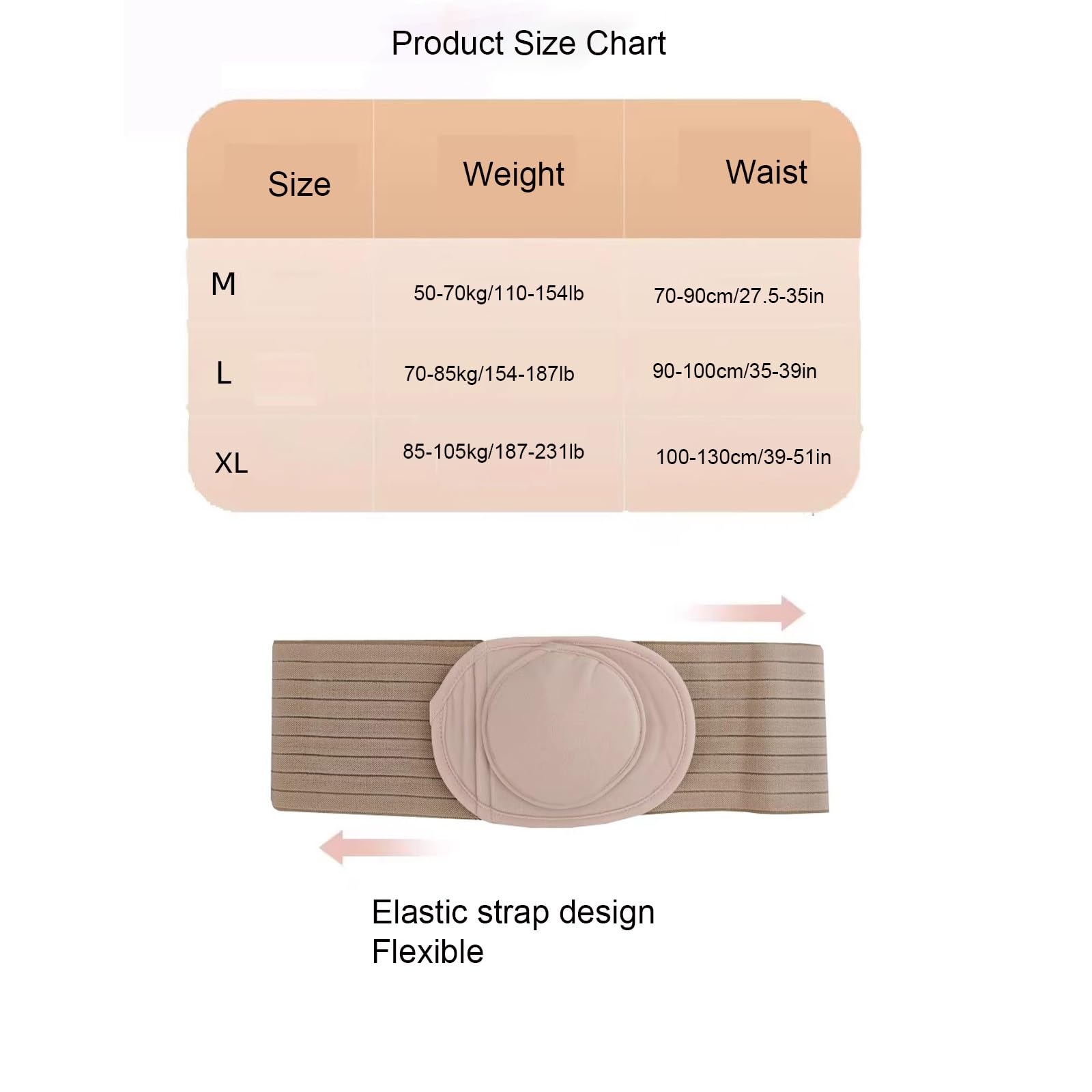 Cintura for Ernia Inguinale da Uomo, Cintura for Ernia Ombelicale, Cintura for Ernia Addominale, Cuscinetto A Pressione Rimovibile for Alleviare Il Dolore, Design Ergonomico(Medium)