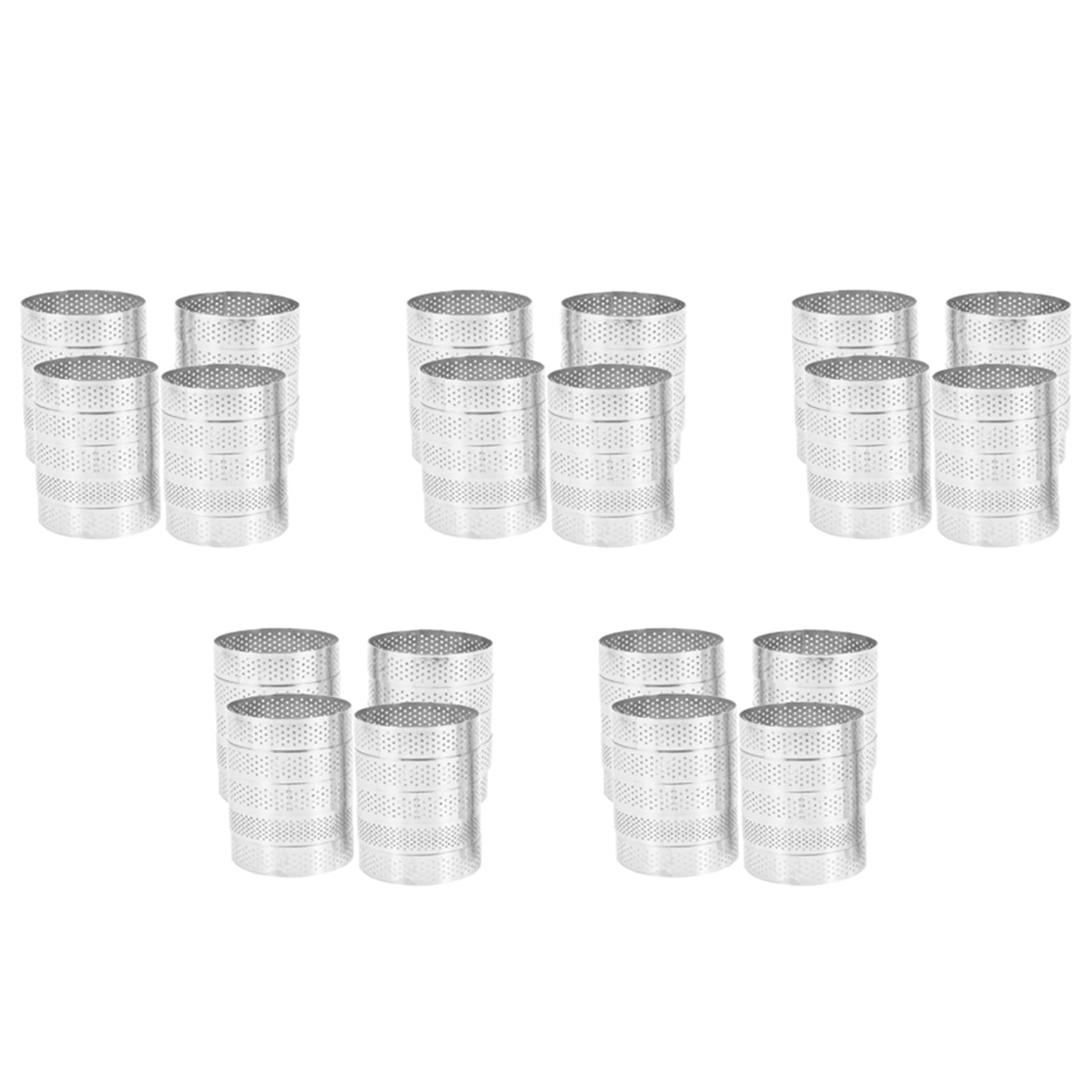 Hndhbfgrt 100Pcs Circular Tart Rings with Holes Fruit Pie Quiches Cake Mousse Kitchen Baking Mould Perforated Cake Mousse Ring 8cm