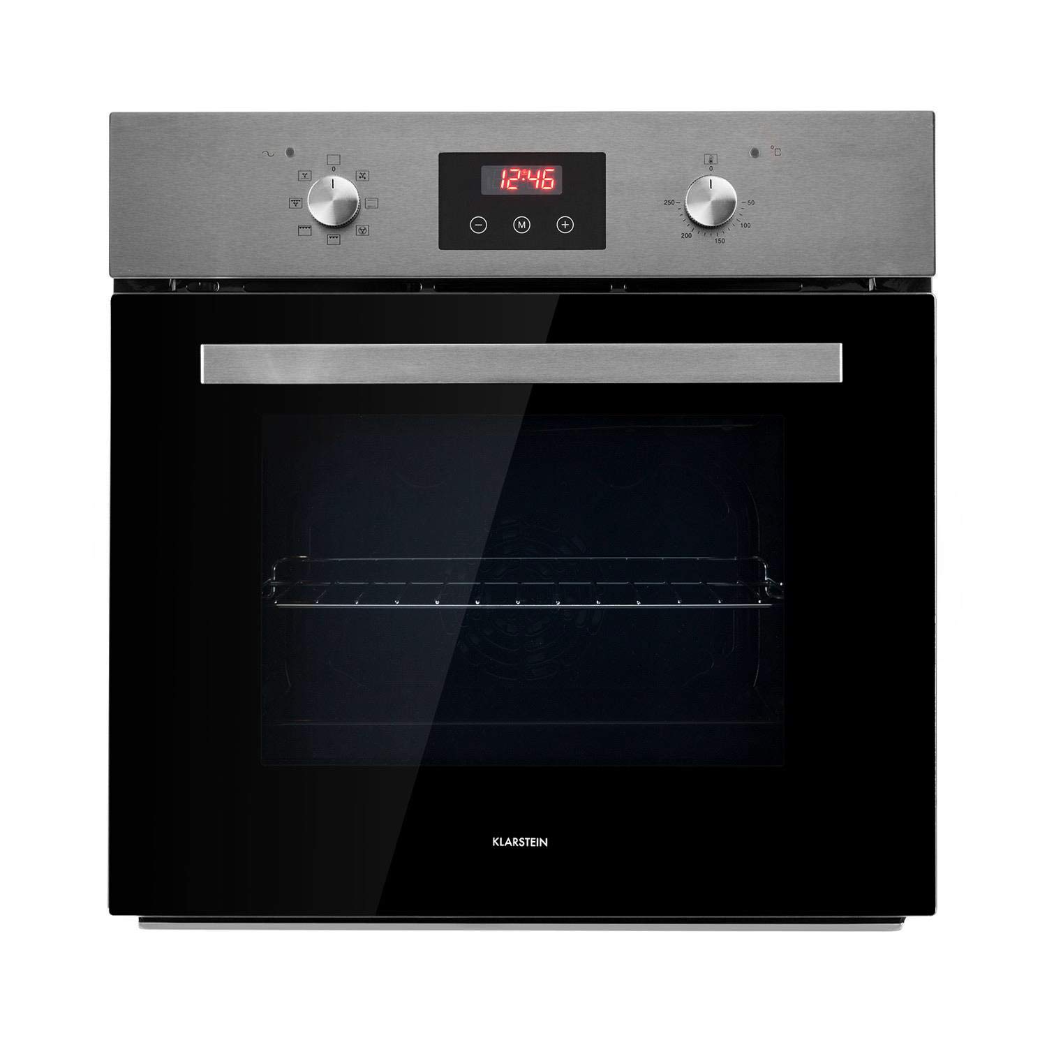 Klarstein Kalahari Four Encastrable - Électrique, 68 Litres, Classe d'Efficacité Énergétique A, 59,5cm, Température : 50-250 °C, 7 Fonctions, 5 Niveaux, Sécurité Enfant, Autonome, Noir