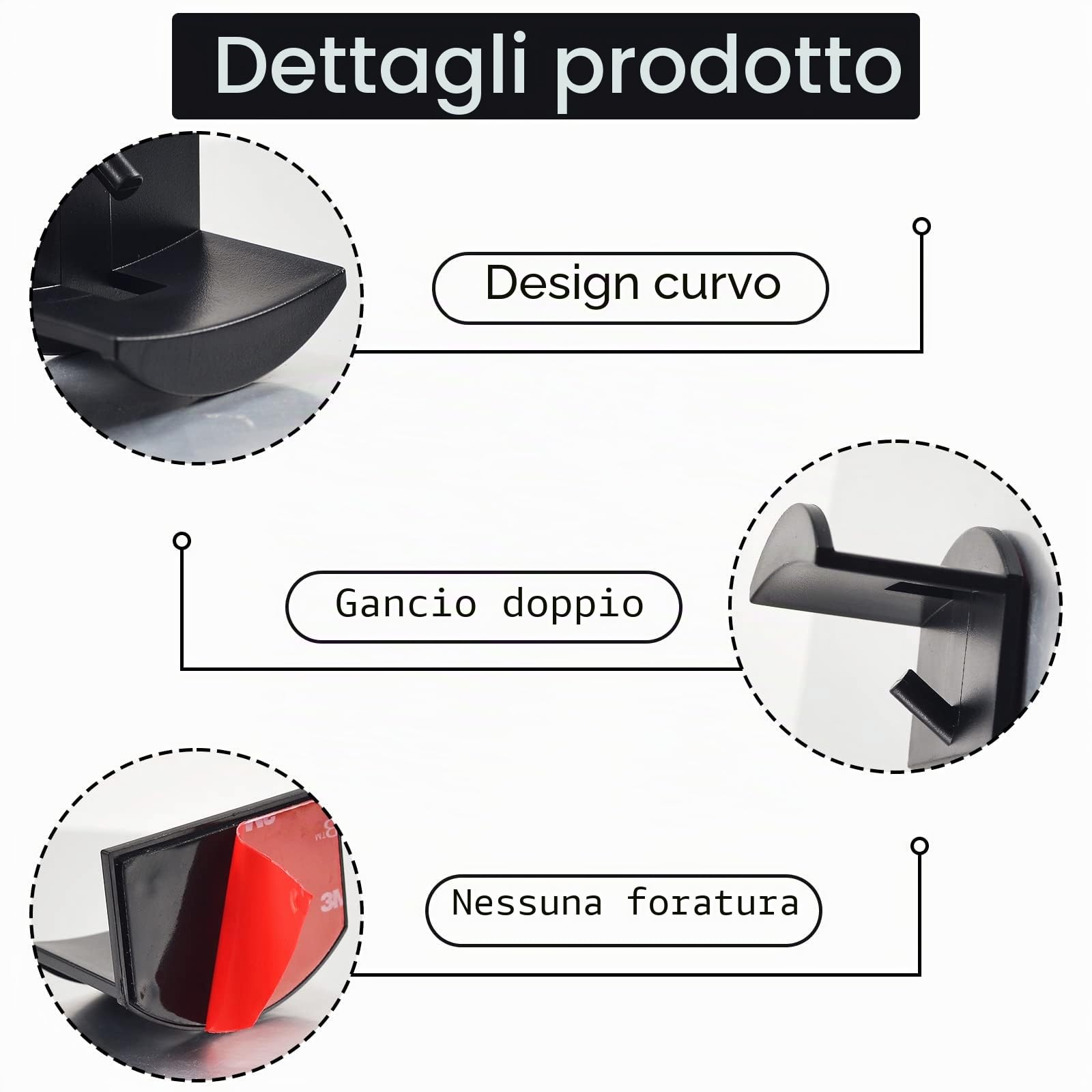 Vibbang 10 Pezzi Ganci per Cappelli Organizzatore di Cappelli Porta Cappelli Curve Ganci Appendi Cappello Senza Perforazione a Parete Appiccicoso Leggero Organizzatore di Berretti da Baseball (Nero)