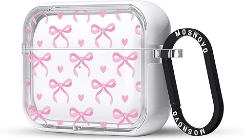 Miniatura 97 de MOSNOVO Funda protectora transparente para AirPods Pro 3, con anillo de metal duro de lujo de doble capa a prueba de golpes, diseñado para AirPods