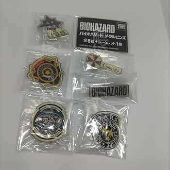 レア バイオハザードグッズ ピンバッジ シルバーピンズ 5個セット レア