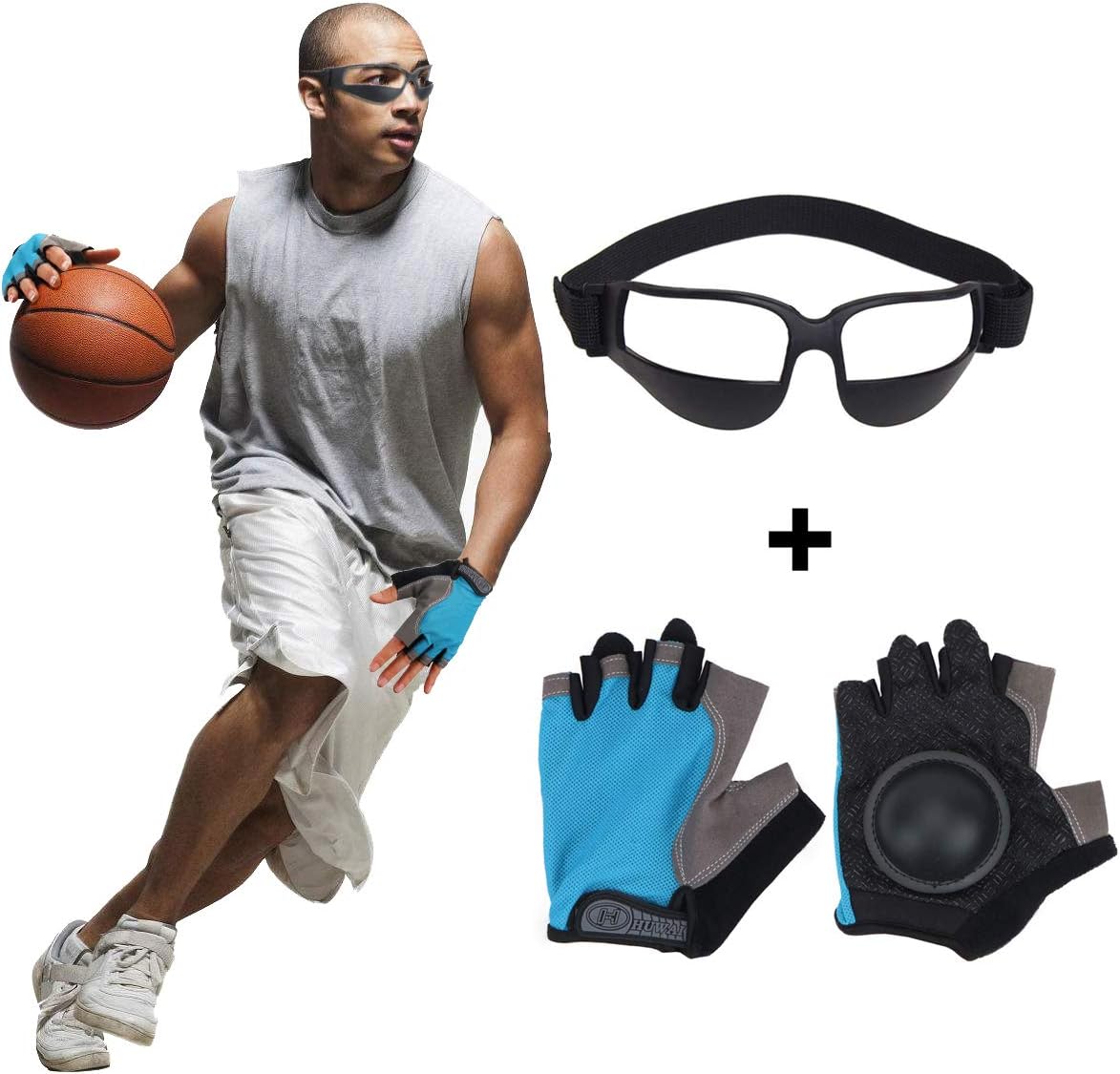 HODRME 2 Sets of Basketball Dribbling Training Equipment Aids