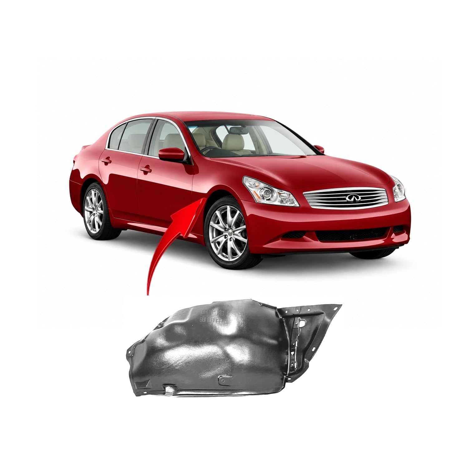 FitParts For Infiniti G25/G35/G37 2007–2012 Front Right Fender Liner