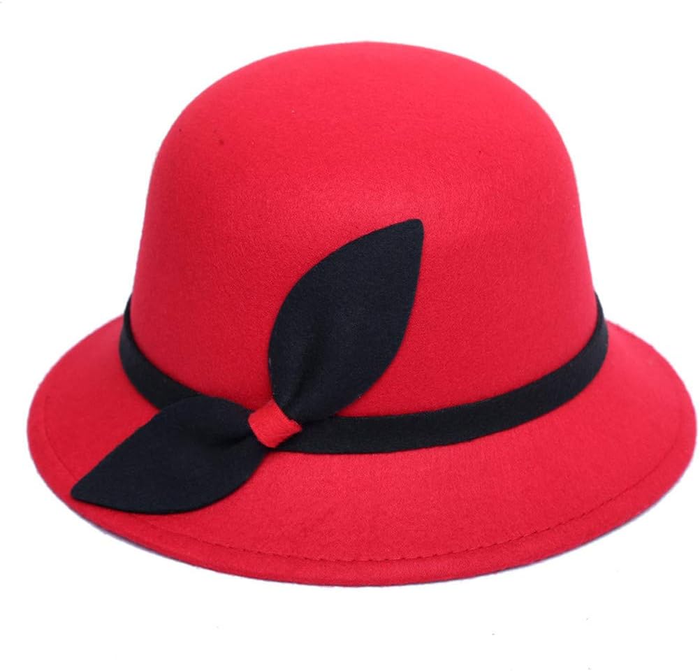Bowler Hats for Women Bowknot Wide Brim Fedora Church Hat Vintage Elegant Hats for Wedding Party Festival