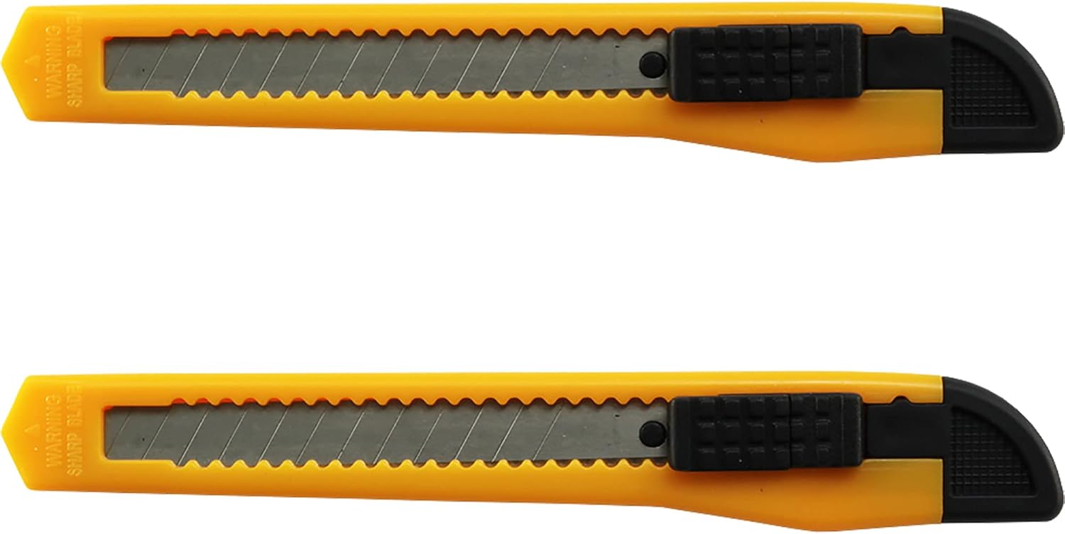 2 UTILITY KNIFE SET BOX CUTTER SNAP-OFF RAZOR BLADES