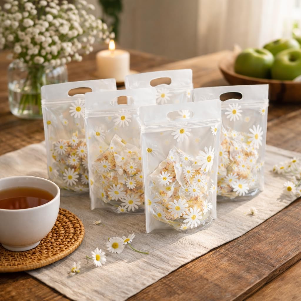 SATYAM KRAFT 50 Pcs Transparent Flower Printed Zip lock Box Pouches for Wedding Return gift bags Dry Fruits Storage, Festival Gifts Baby Shower and Theme Party Packing (Multicolour) (Flower Printed Zip lock Pouches) 2