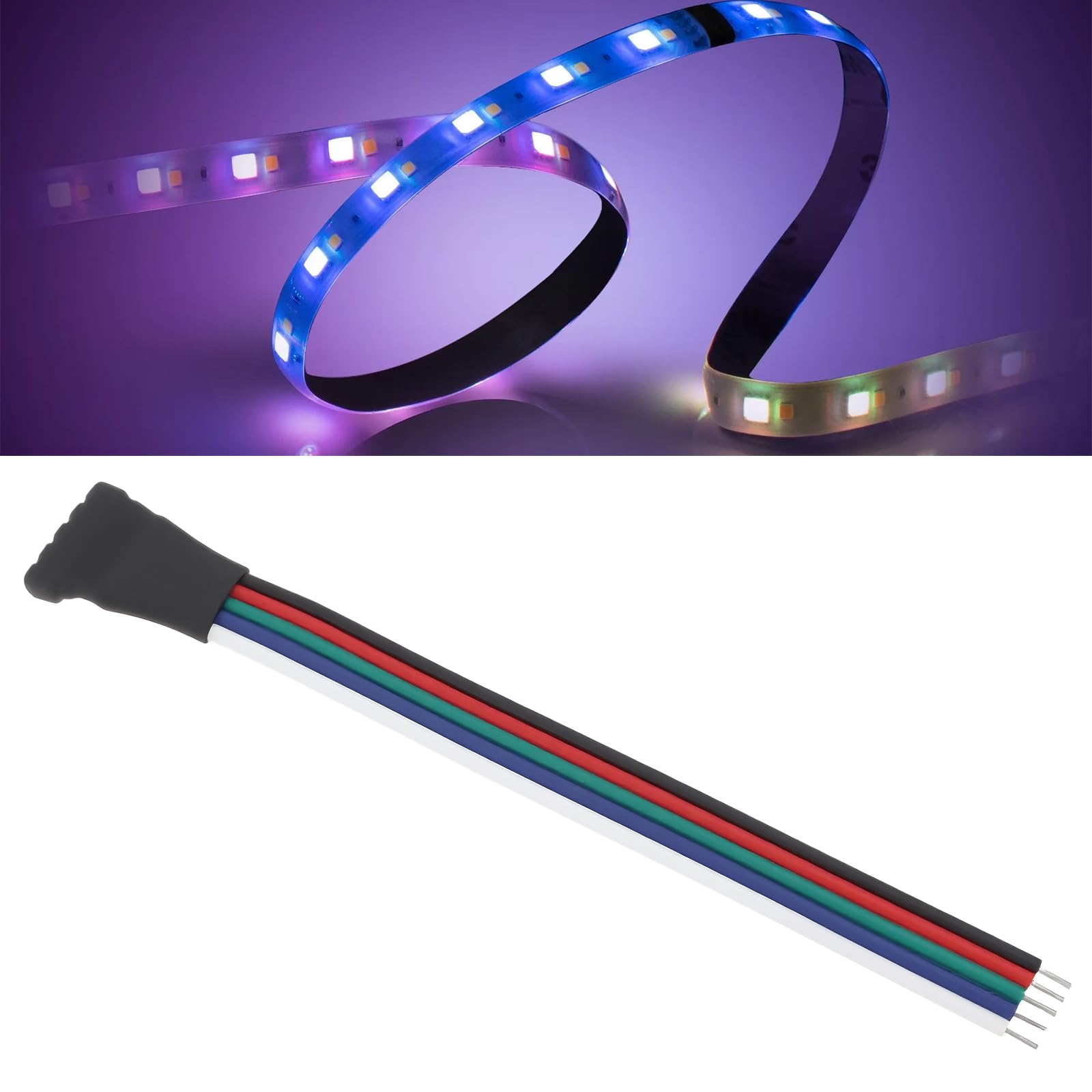 YINETTECH 10Pcs 5-Pin RGBW LED Connector 2.54mm Female Plug 25V for Light Strip 10cm - Image 4