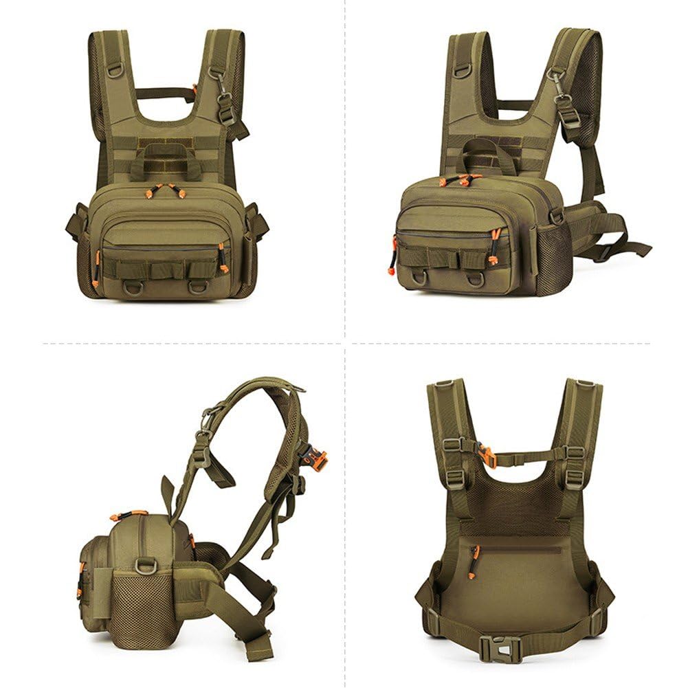 Chaleco De Pesca con Mosca, Señuelo De Pesca, Chaleco De Pecho Frontal, Mochila De Viaje, Camping, Senderismo, Ciclismo Aire Libre, Equipo De Montañismo, Bolsa De Aparejos para Hombres