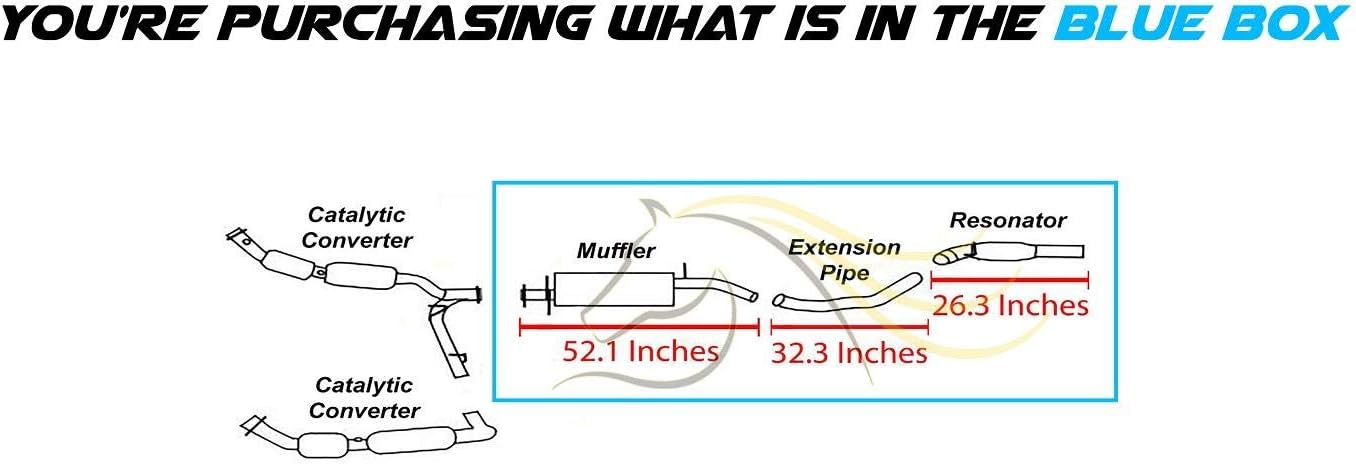 Exhaust Muffler, Extension Pipe, Resonator Kit Compatible with Lincoln Navigator 2003-2006 5.4L | Stainless Steel | Northeastern Exhaust | Includes Clamps, Gasket, Hangers and Bolt Kit | Direct-Fit