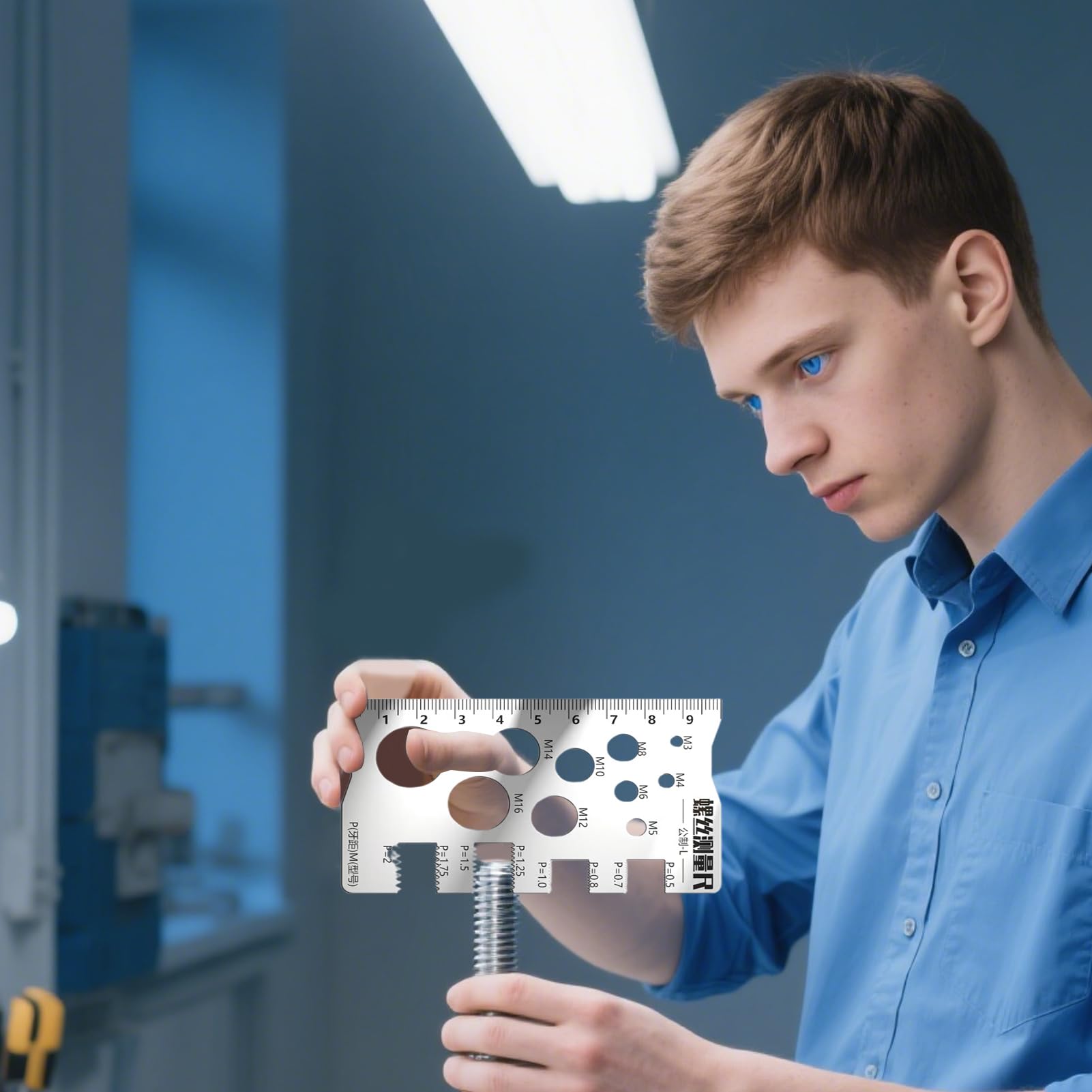 Thread Gauge, Screw Sizer Tool, 3.94x1.97 Inches, Compact