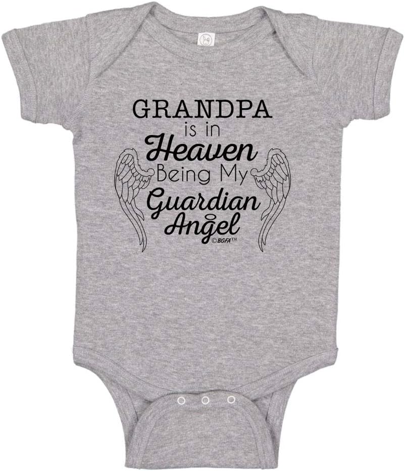 Grandpa is in Heaven My Guardian Angel Baby Bodysuit Bib Bundle