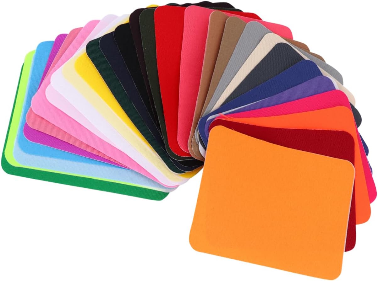 KALLORY 1 Set Colorful Rectangular Fabric Iron Patches Assorted Denim Style Repair Patches for DIY Clothing Easy to Apply for Jeans Hats Bags and Crafts