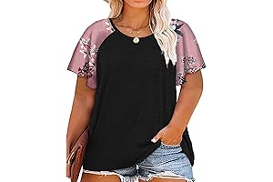 Womens Plus Size Tops Floral Bell Sleeves Blouses for Women 2X