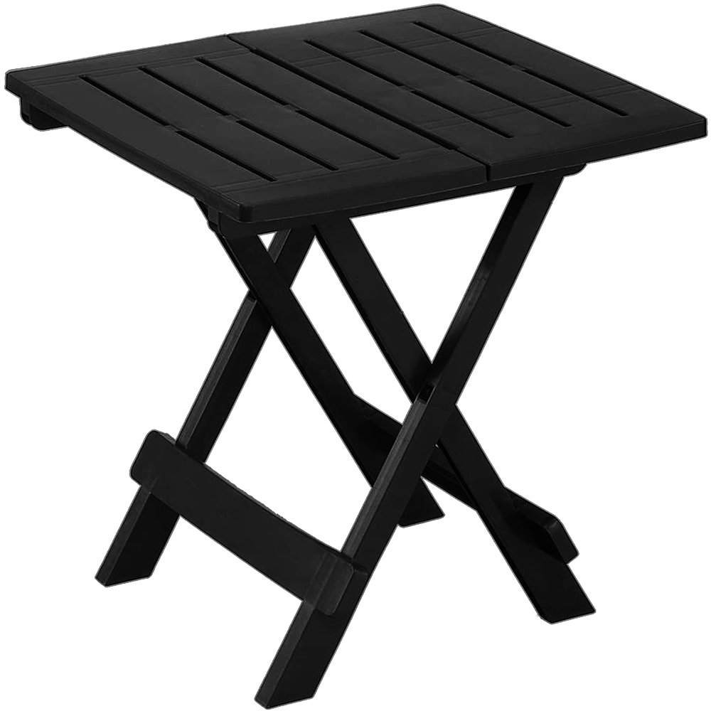 Deuba Mesa de Jardín Plegable Adige 45x43x50cm Negro Mesita Auxiliar de Plástico Mesas Balcón Camping