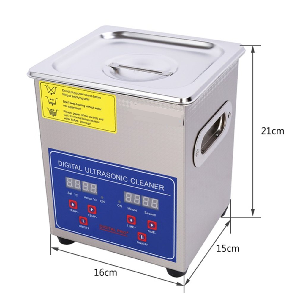 80 W/2 L Digital Commercial Grade Edelstahl Heizung Ultraschallreiniger Brillen Schmuck Reinigungs 110 V/220 V mit Korb