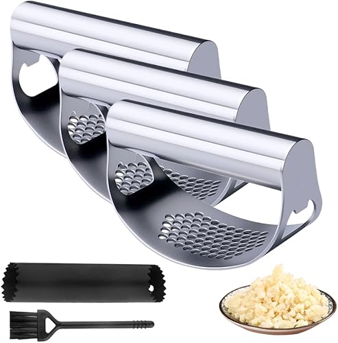 Mecedora de prensa de ajo 2026, prensa de ajo mejorada de acero inoxidable, prensa de ajo manual portátil de acero inoxidable, innovadora