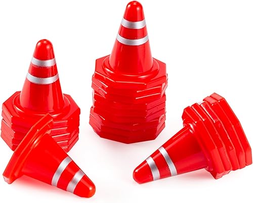 Miniatura 4 de 20 conos de tráfico simulados, mini conos de decoración de carretera para RC Crawler 116 118 124 RC Car SCX24 FCX24 TRX4M