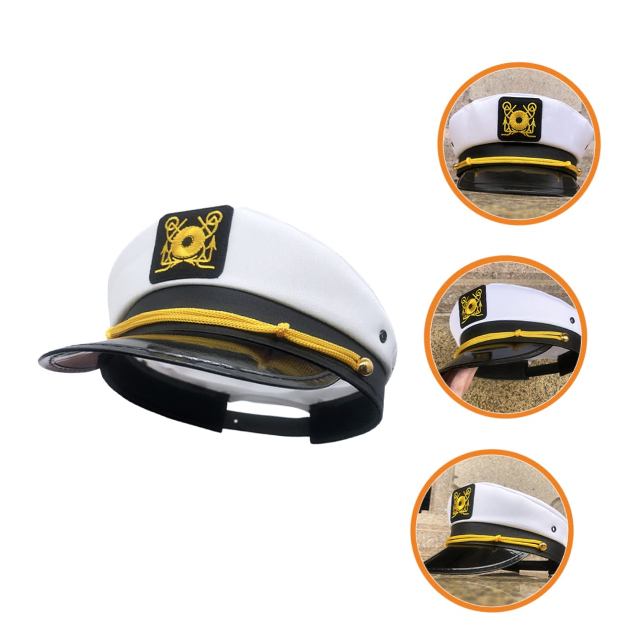 SHERCHPRY 5pezzi Cappello Da Marinaio Per Cosplay e Halloween Accessorio Costume Nautico Cappello Da Con Ricamo Idea Per Feste e Eventi Marittimi