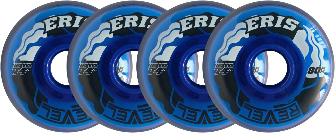 Alkali Roller Hockey Wheels - Revel Eris 76mm 74A Blue (4-Pack)