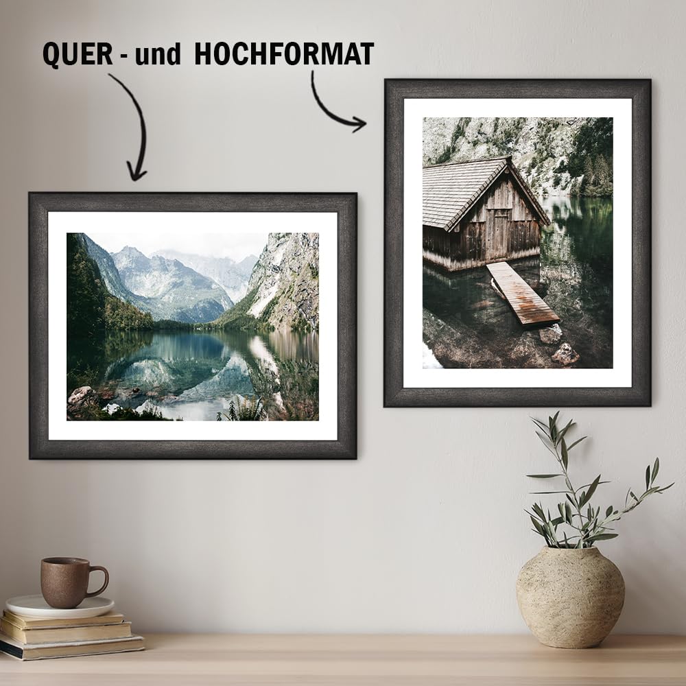 Bilderrahmen ("Klassik"), ANTIREFLEX Acrylglas; 100X150cm Anthrazit Stahl