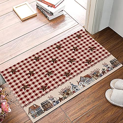 Country Primitive Barn Star Indoor Doormat Bath Rugs Non