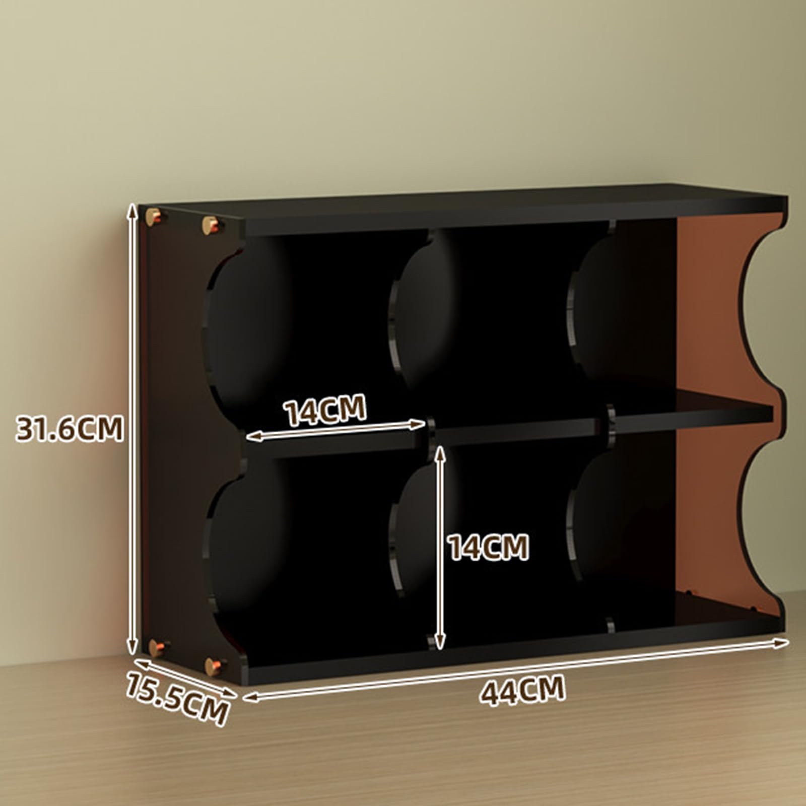 Mobiletto porta CD, a 6 scomparti, organizer a 2 ripiani per 60 CD, facile da installare, mobili in legno per album, giochi, cassette e oggetti da collezione
