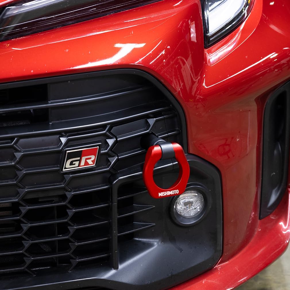 Mishimoto Racing Tow Hook, Compatible with Toyota GR Corolla 2023+, Red