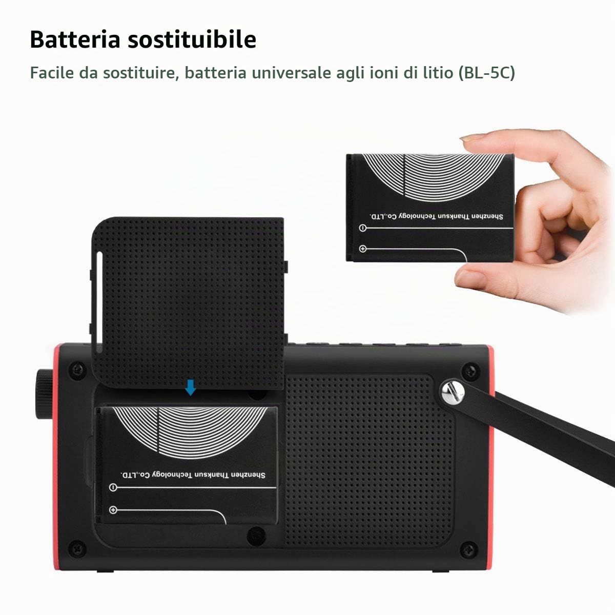 Avantree SP850 Mini Radio Portatile FM, Radiolina Tascabile con Batteria Ricaricabile, Cassa Audio Altoparlanti Bluetooth e SD Card Mp3 Player tutto 3 in 1, Auto Scansione & Memorizzazione