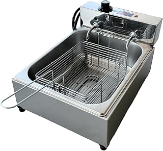 Fritadeira industrial elétrica cuba 5l inox sem frente