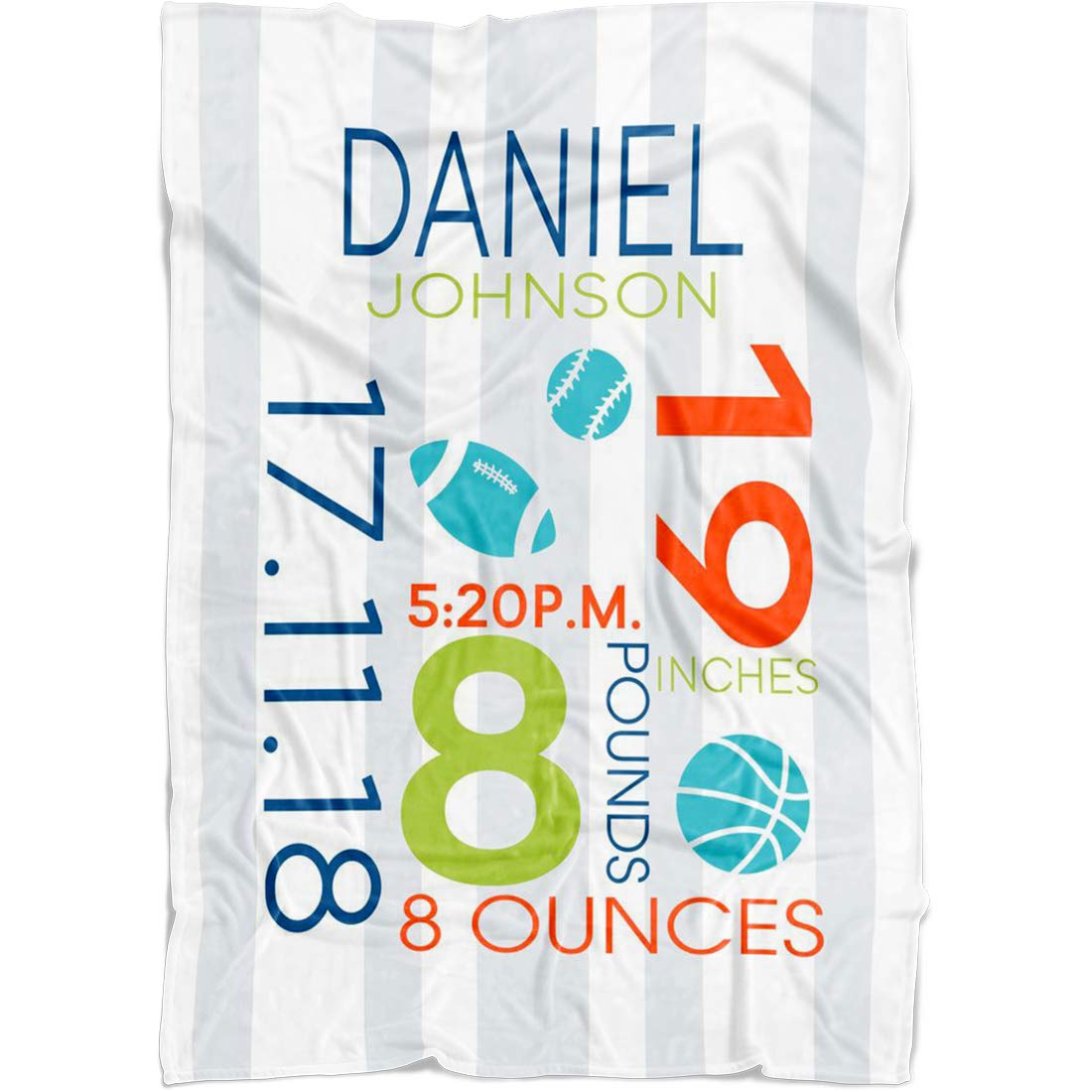 Personalized Baby Blanket With Birth Information For Girls And Boys Gift For New Born Baby New Dad Mom Boy Transport