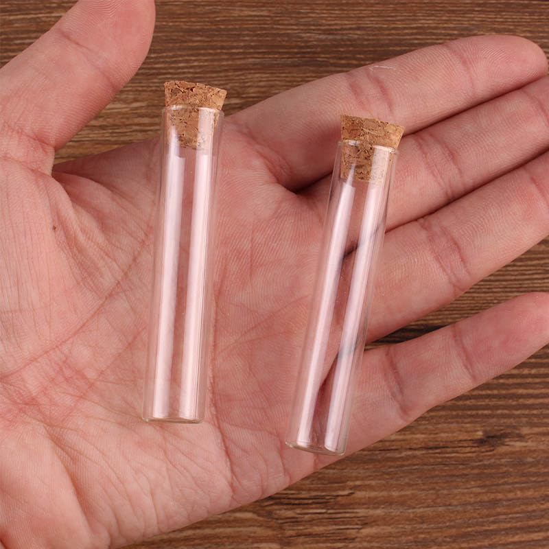 Laborreagenzgläser, Packung mit 100 Glasreagenzgläsern, Fläschchen, 12 x 60 mm, 4 ml, Korken