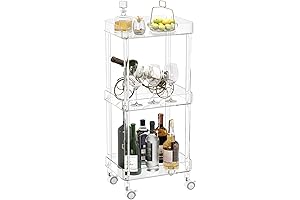 HMYHUM Small Clear Acrylic Bar Cart