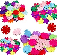 Carykon 160 Pcs Craft Felt Flowers - 3 Styles, 4 Assorted Color Designs for DIY Hair Clips, Home Decor & Crafts