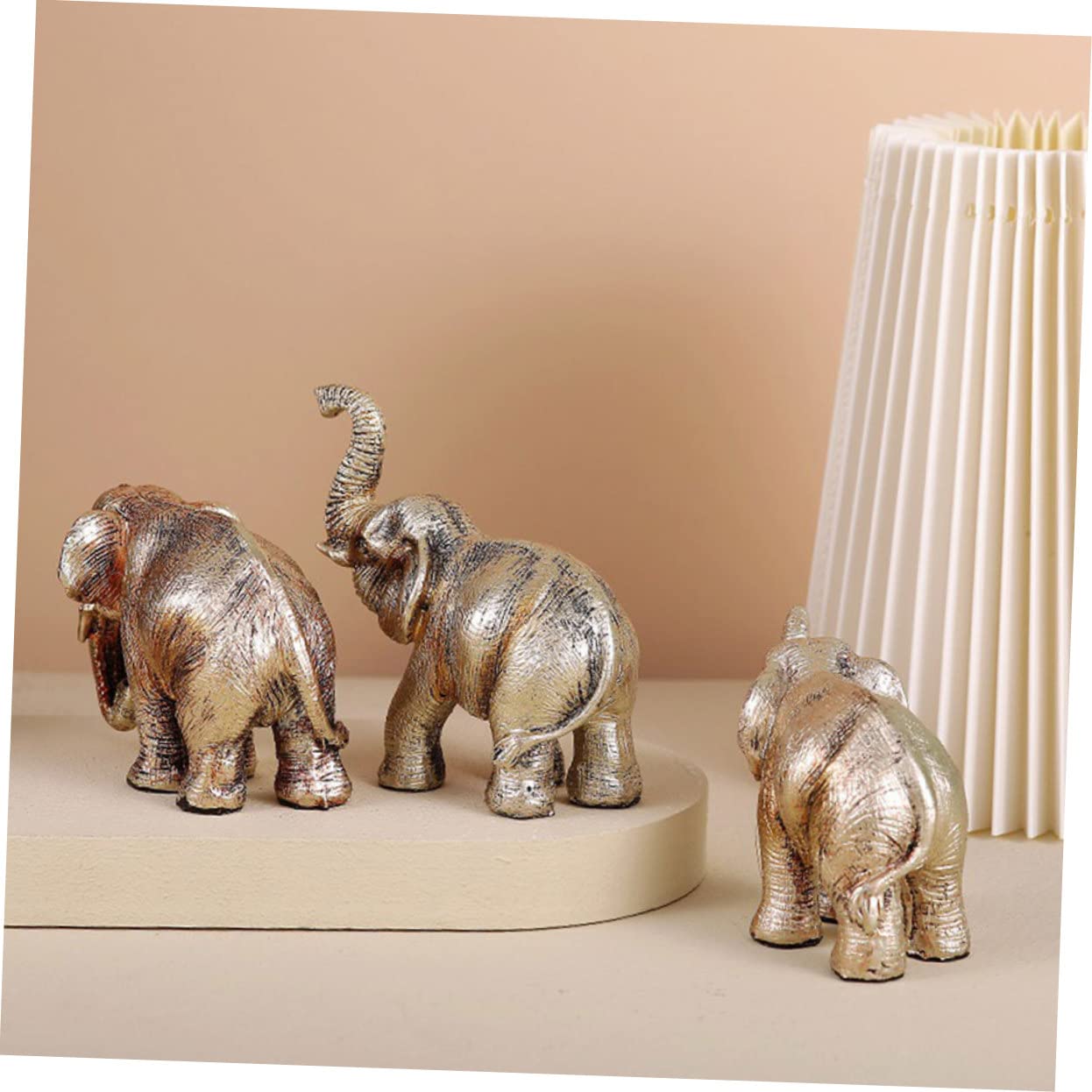 Abaodam 3pezzi Statuetta Elefante Resina Decorazione Nordic Per Ufficio e Casa Design Unico e Leggero Ornamentazione Elegante Per Interni e