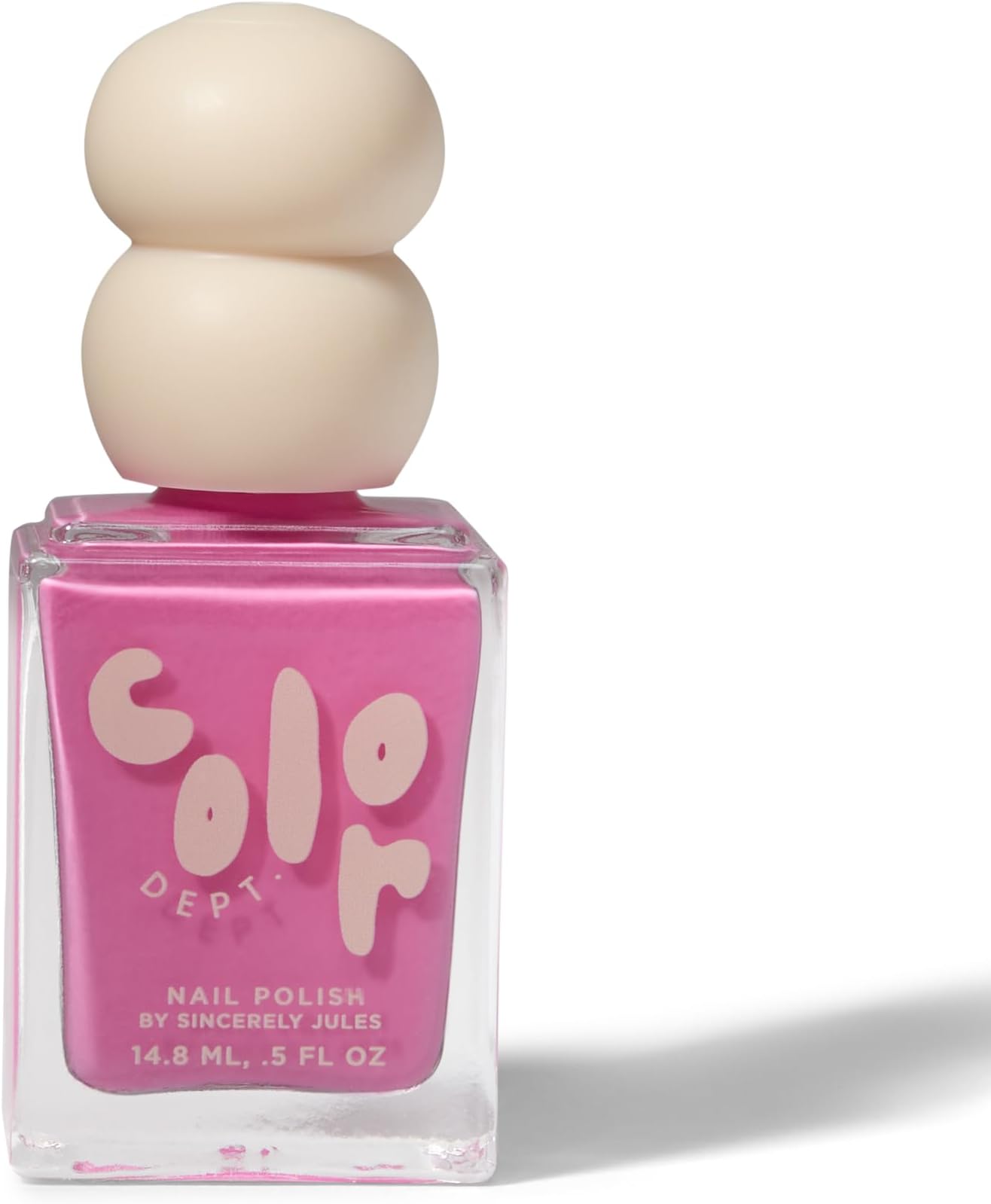 ‘Strawberry Jam’ Bright Berry Pink Nail Polish, Chip Resistant Plant-Based Formula with Glossy Quick Dry Finish and Custom Wide Brush for Easy Application