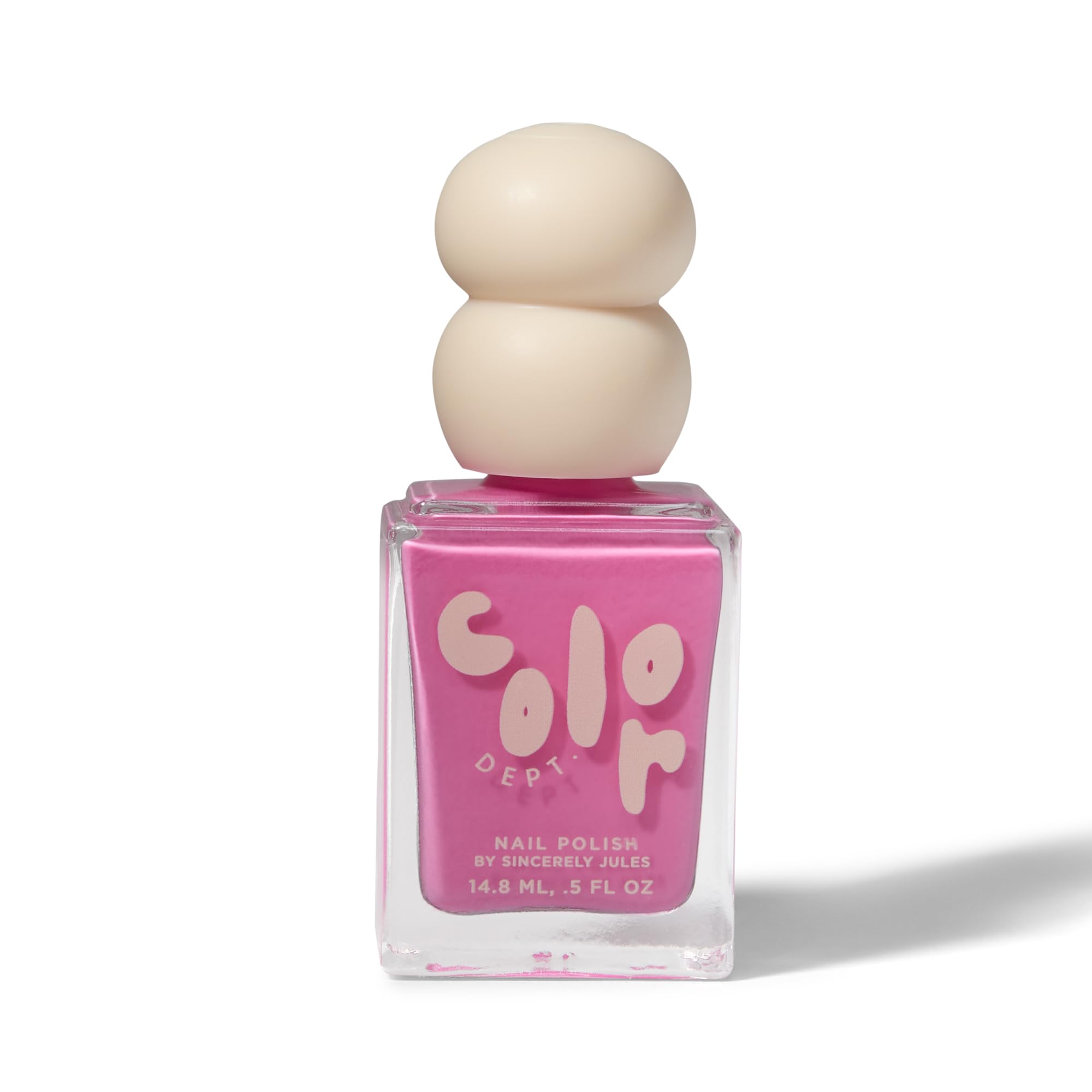 Color Dept. ‘Strawberry Jam’ Bright Berry Pink Nail Polish, Chip Resistant Plant-Based Formula with Glossy Quick Dry Finish and Custom Wide Brush for Easy Application