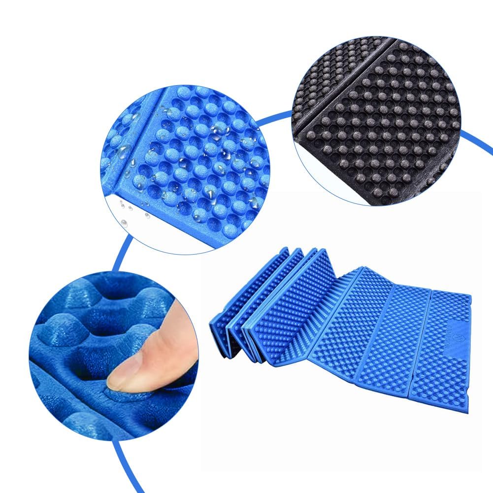 Matelas de Camping Pliable en Mousse IXPE avec Revêtement Aluminium Tapis de Sol Isolant Thermique 185x55cm pour Randonnée Trekking et Bivouac Ultra-léger et Imperméable