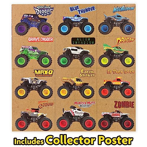 Image of Monster Jam, Official 12-Pack of 1:64 Scale Die-Cast Monster Trucks for Boys and Girls, Kids Toys for Ages 4 and Up, Amazon Exclusive