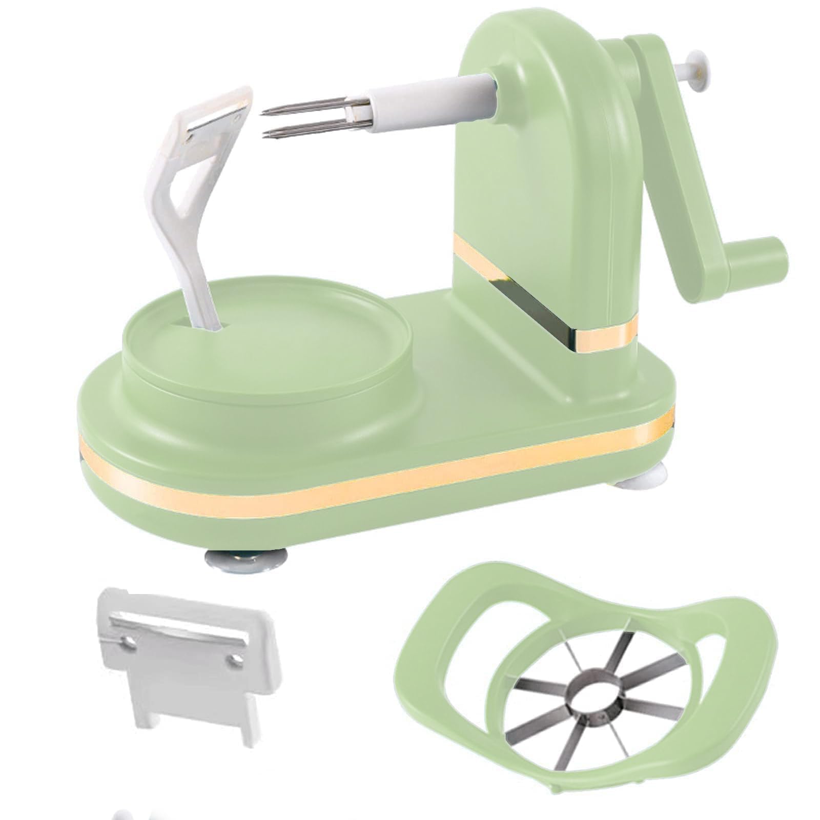 jiingekk Hand Operated Rotating Peeler with Steel Slicers Corer for Fruits Vegetables Kitchen Tool Potato Peeler