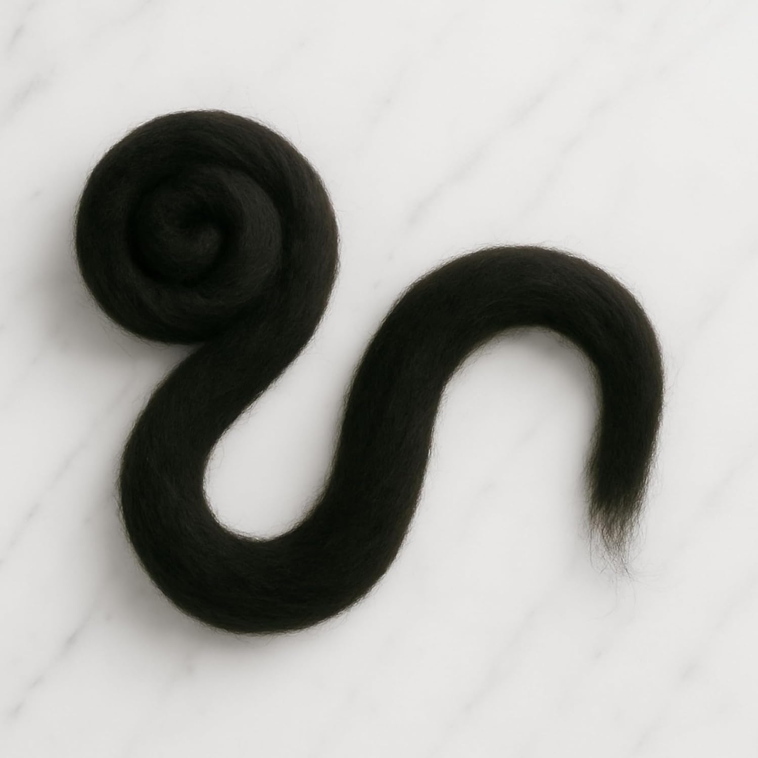 Merino Wool Carded Sliver (Black) | 19 Micron undyed roving Lofty Sliver for Effortless Hand Spinning, Wet and Needle Felting, Weaving and Tapestry | Soft for Next-to-Skin Projects (16, Ounces)