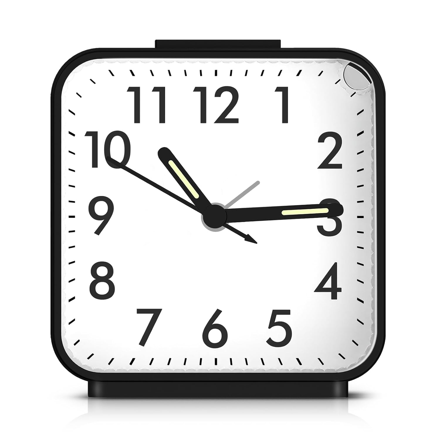 LOFICOPER Analog Alarm Clock Battery Operated Analog Travel Alarm Clock Bedside Clock with Night Light Snooze for Home