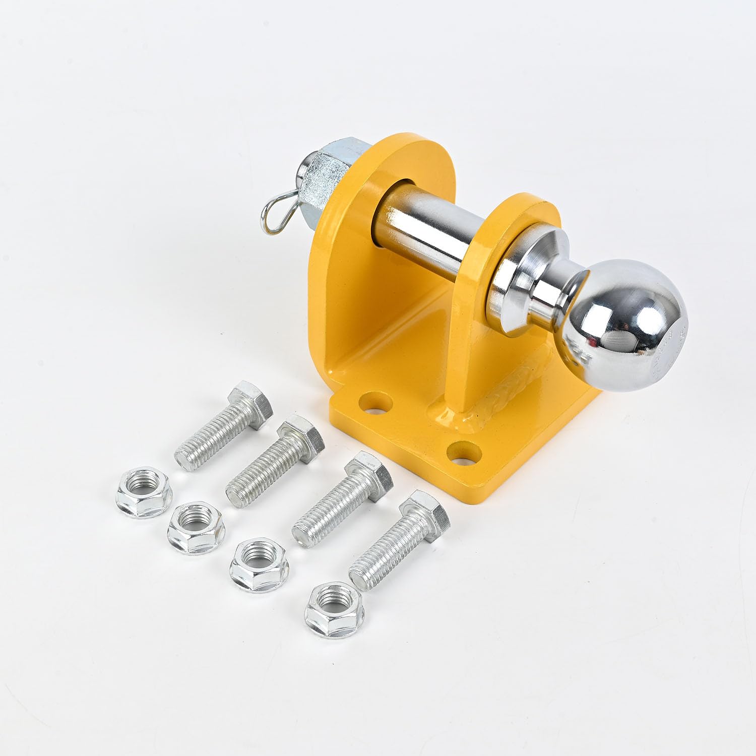 Enganche Remolque,Acoplamiento Mixto,Barra De Remolque Recta De Vástago Largo,Enganche De Remolque con Bola 50mm,para Todos Los Modelos De Vehículos,Cabezal Esférico De 70,8 mm(Amarillo)