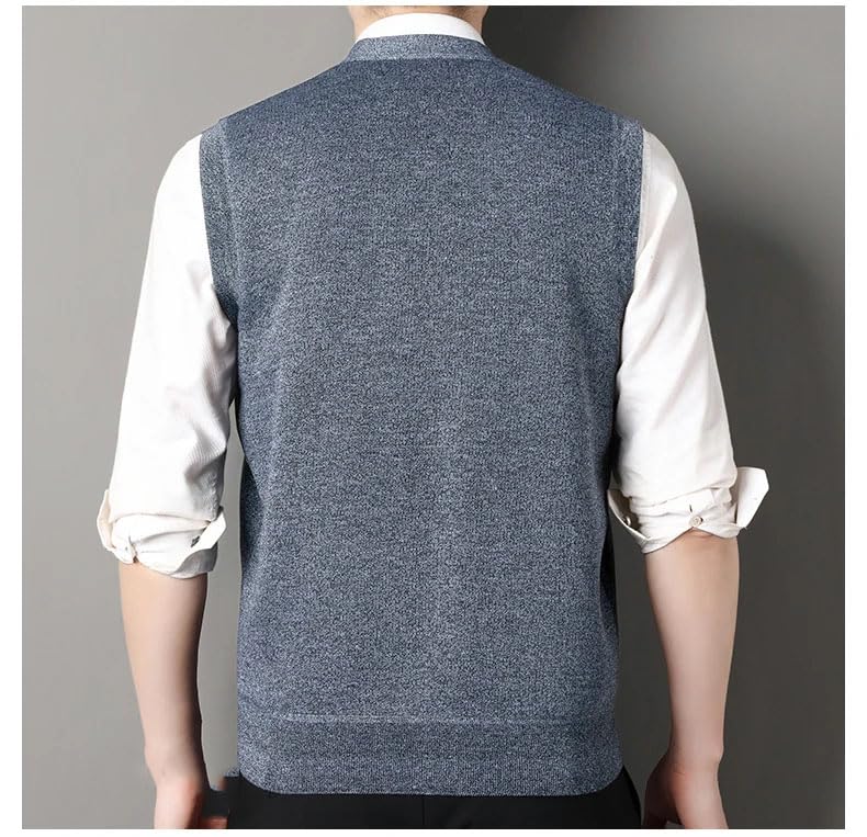 Mens Casual Sweater Vests Button Up Cardigan Vest Men's V-Neck Knitted Cardigans2