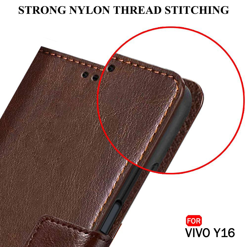 Vivo Y16 Flip Case - Leather Wallet Stand Cover -9