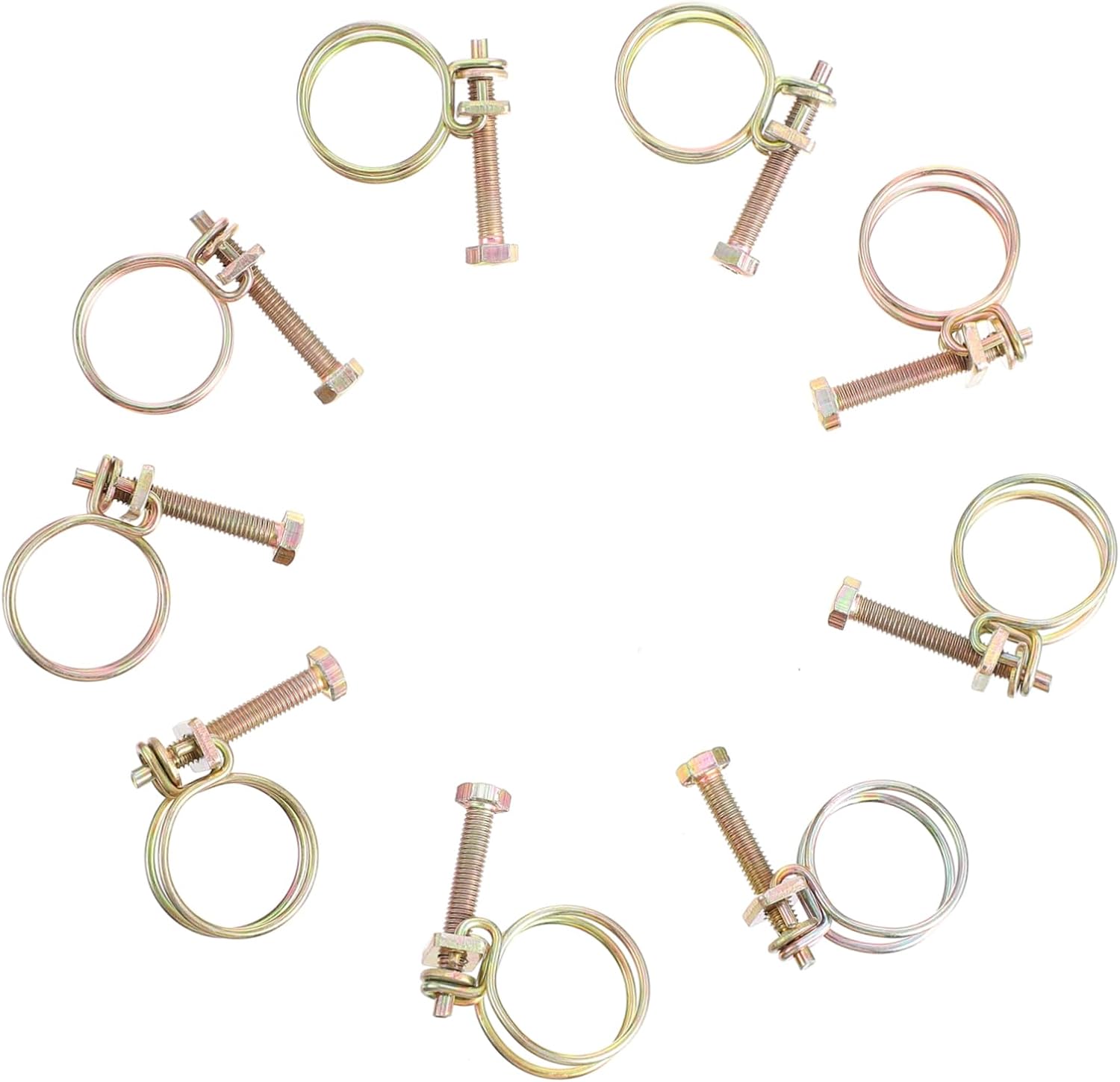 KICHOUSE 20pcs Adjustable Double Wire Hose Clamp Hose Clamp for Flexible Connections Suitable for Corrosion Resistant Range