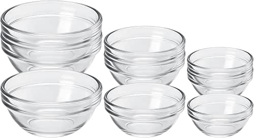 12-Piece Mini Glass Prep Bowls Set - 4x 1.5 oz,