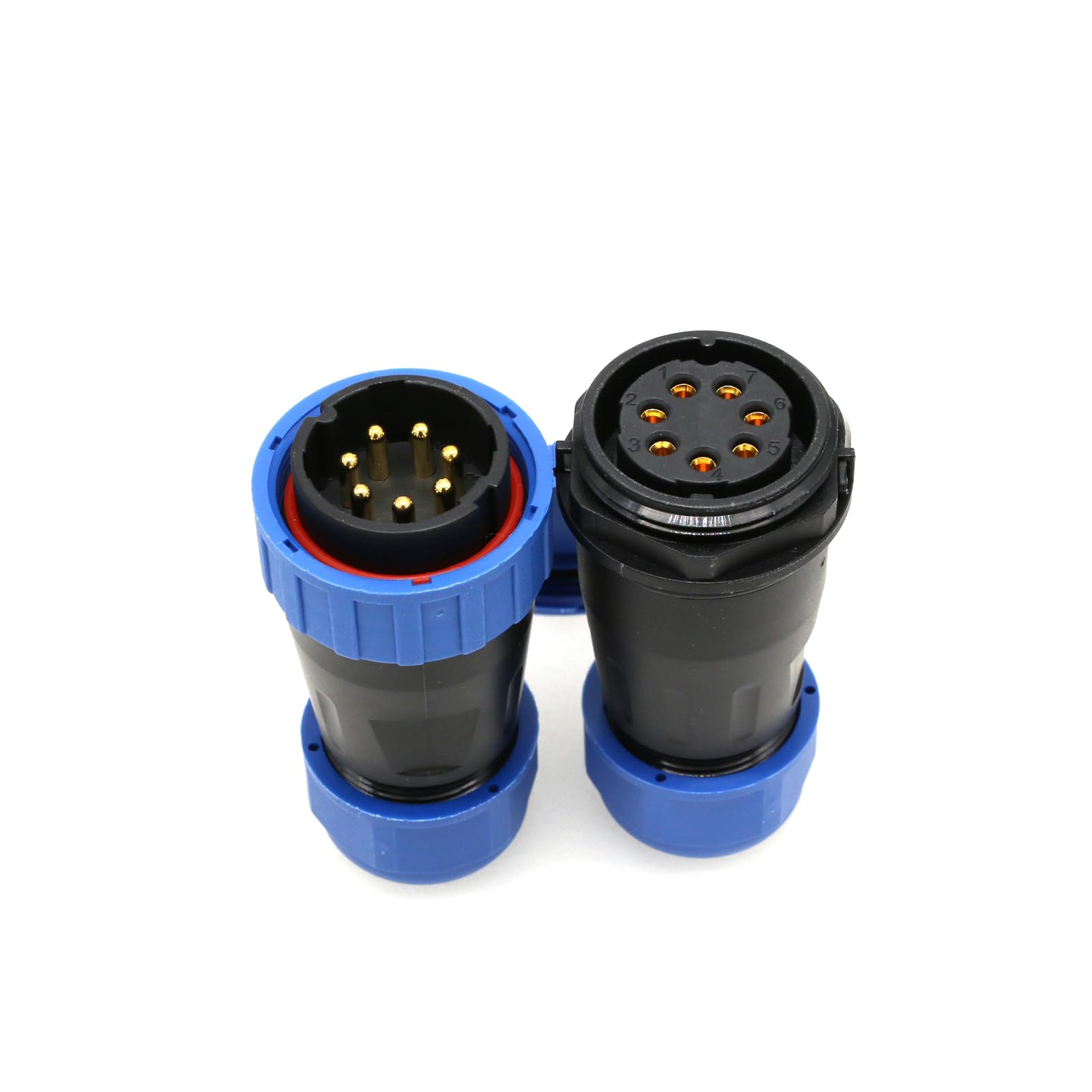 ZBLZGP TY28 Solder-Free Male Female IP68 Waterproof Connector 2-9 Pin Power Electric Plug Socket Screw-Crimp Cable Connectors (7Pin 25A, Docking)